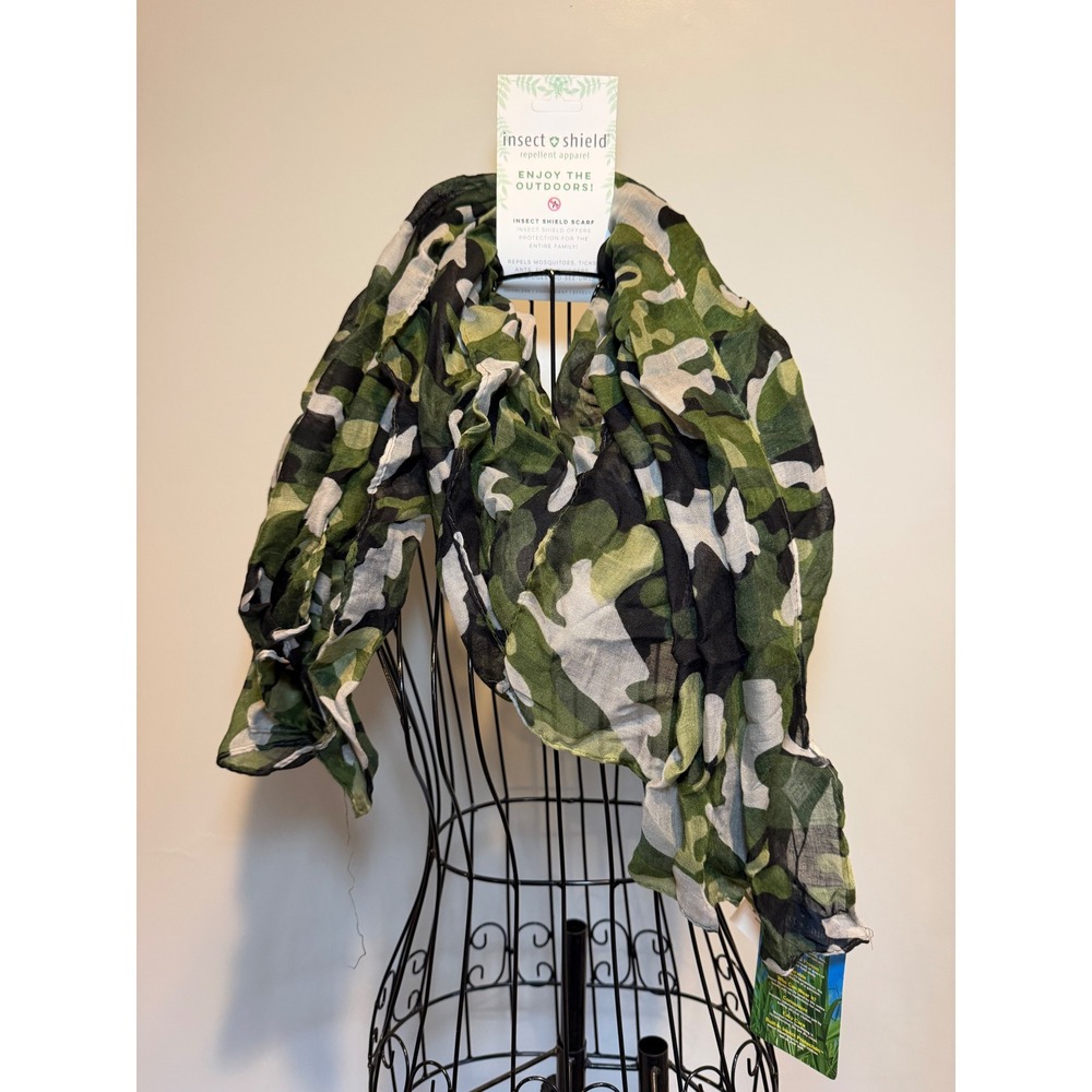 Hadley Wren Insect Shield Camo Scarf Green Camouflage Bug Repellent Apparel NWT
